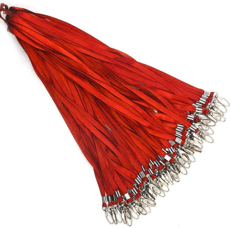 Bird Fiy Red Lanyards 50Pcs Nylon Bulk Lanyard for Id Badges,Badge Lanyards Swivel Hooks Clips Great for Name Tags Badge (50PCS, Red) - Image 4